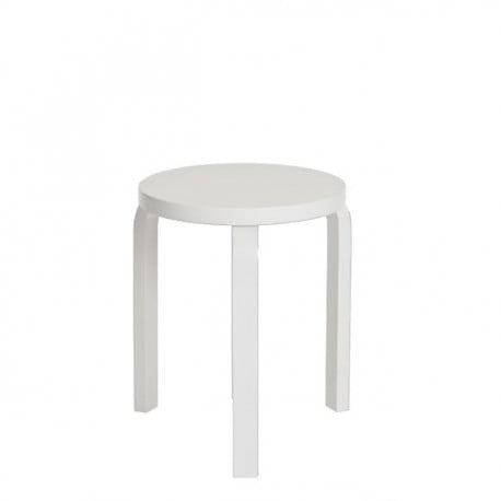 60 Stool 3 Legs White or Black Lacquered - Artek - Alvar Aalto - Furniture by Designcollectors