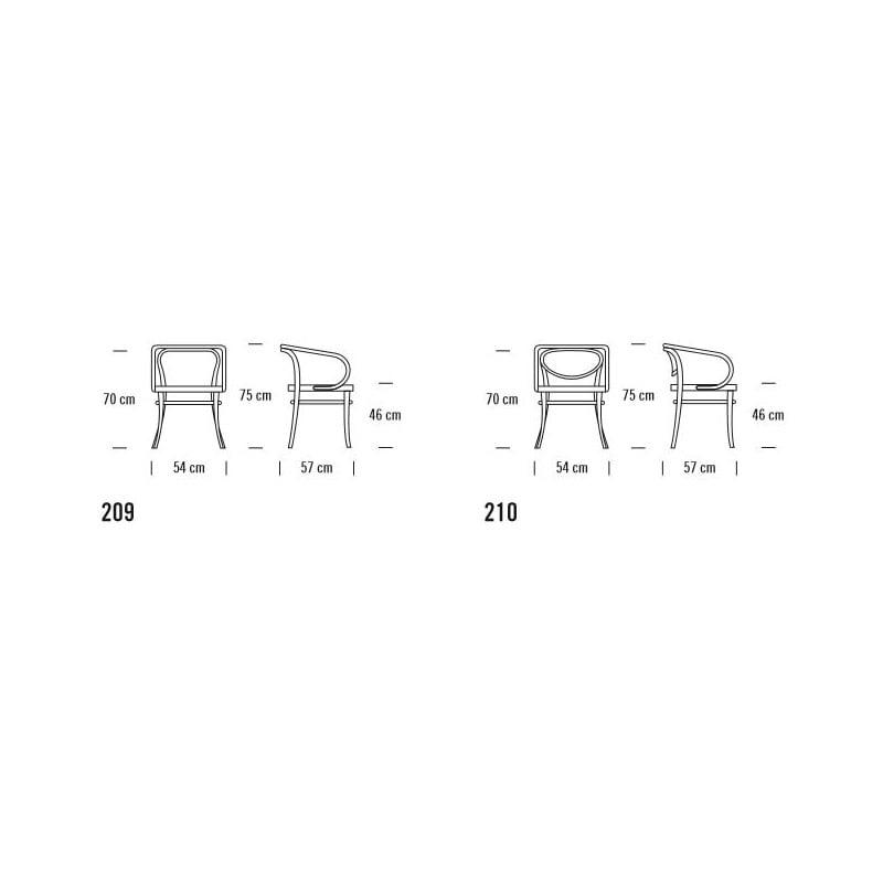 dimensions 209 Stoel Pure Materials - Thonet - Thonet Design Team - Stoelen - Furniture by Designcollectors