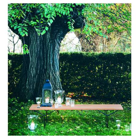 Bertoia Bench Bank Teak - Knoll - Harry Bertoia - Outdoor Dining - Furniture by Designcollectors