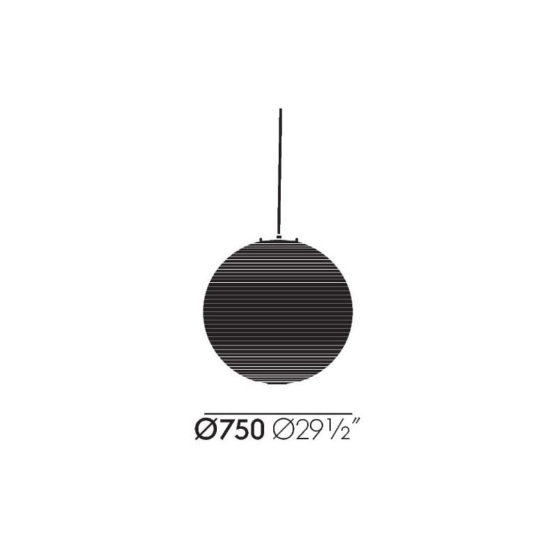 dimensions Akari 75A Suspension - vitra - Isamu Noguchi - Éclairage - Furniture by Designcollectors