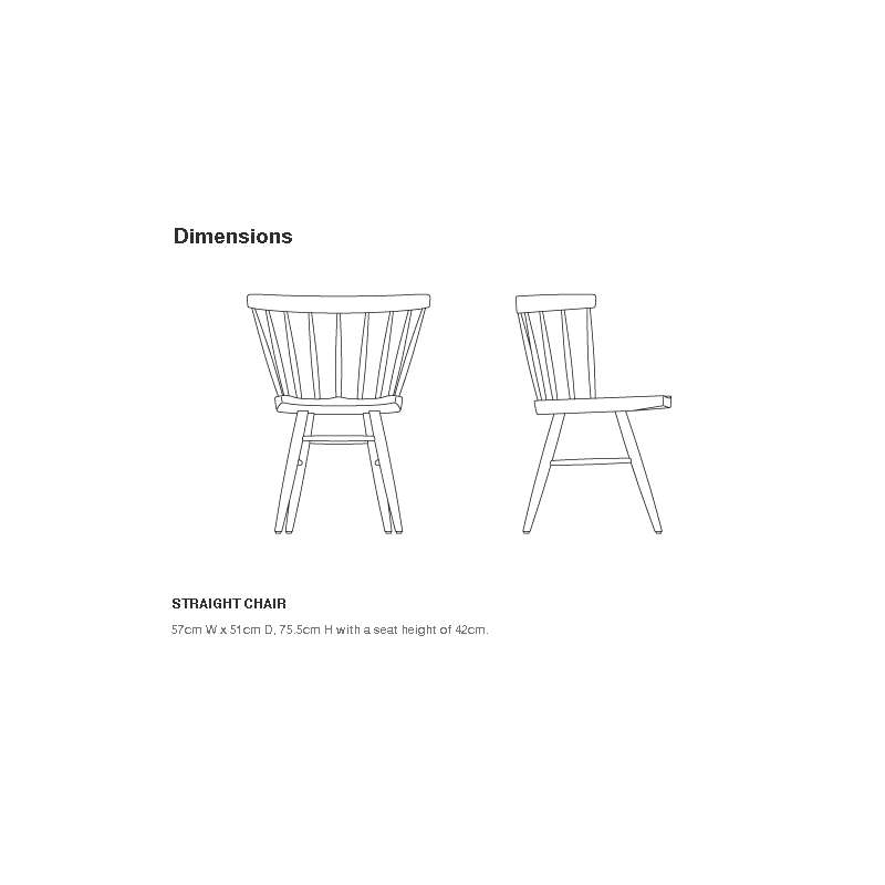 dimensions Nakashima Straight Chair Stoel Notenhout - Knoll - George Nakashima  - Stoelen - Furniture by Designcollectors