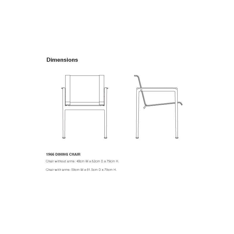 afmetingen Schultz Dining Chair Armstoel - Knoll - Richard Schultz - Outdoor Dining - Furniture by Designcollectors