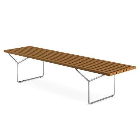 Bertoia Bench with teak slats - Knoll - Harry Bertoia - Furniture by Designcollectors