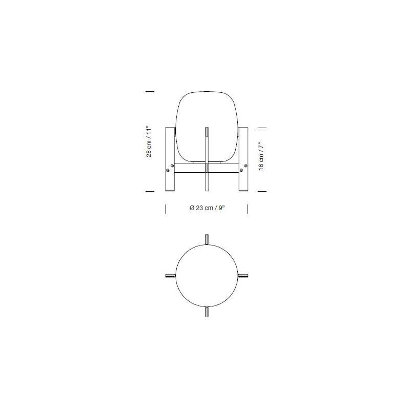 dimensions Cestita Metálica Tafellamp - Santa & Cole - Miguel Milá - Tafellampen - Furniture by Designcollectors
