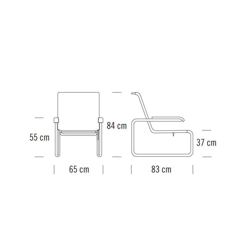 dimensions S 35 L Chaise - Thonet - Marcel Breuer - Chaises - Furniture by Designcollectors