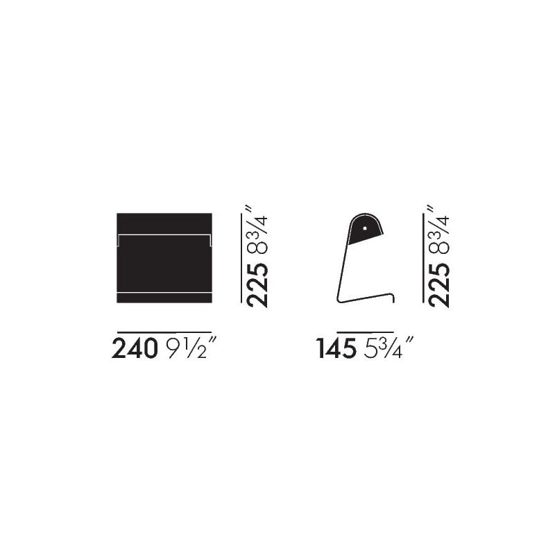 dimensions Lampe de Bureau - Deep Black - vitra - Jean Prouvé - Korting 15% - Furniture by Designcollectors