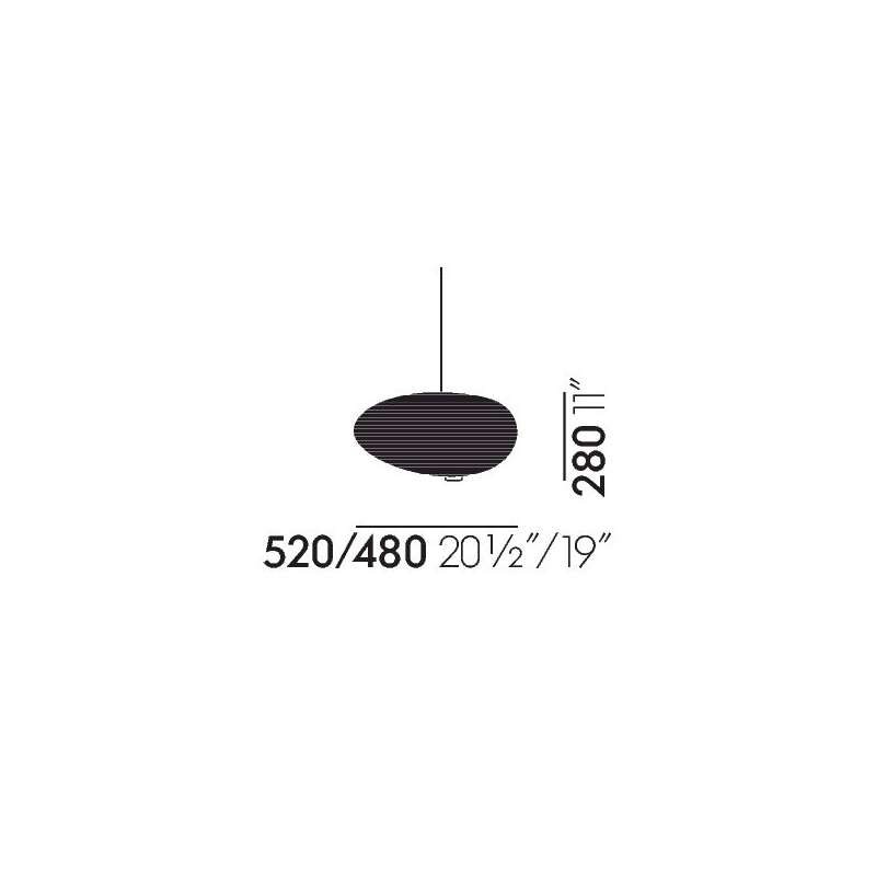dimensions Akari 16A Suspension - Vitra - Isamu Noguchi - Éclairage - Furniture by Designcollectors