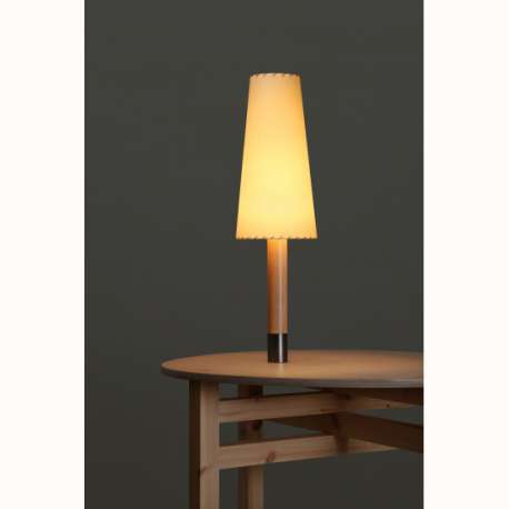 Basica M2 Bronce Stitched beige parchment - Santa & Cole - Santiago Roqueta - Table Lamp - Furniture by Designcollectors