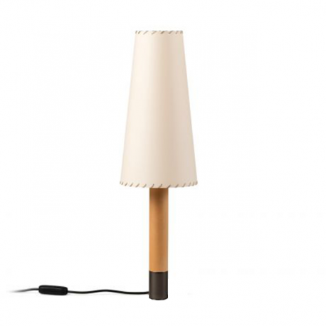 Basica M2 Bronce Stitched beige parchment - Santa & Cole - Santiago Roqueta - Lampes de Table - Furniture by Designcollectors