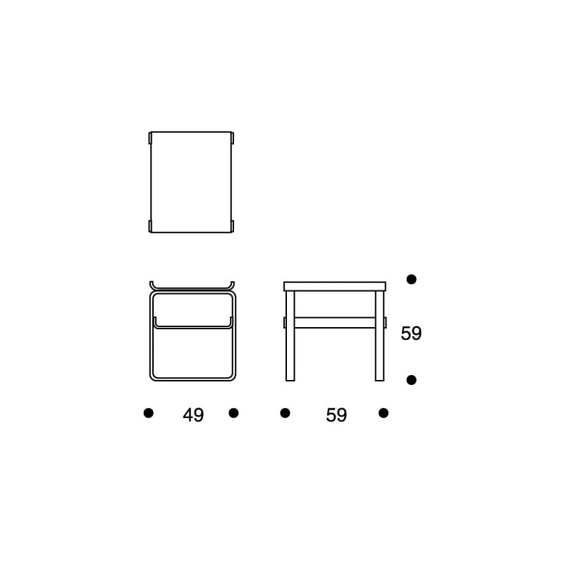 dimensions Side Table 915 White - artek - Alvar Aalto - Home - Furniture by Designcollectors