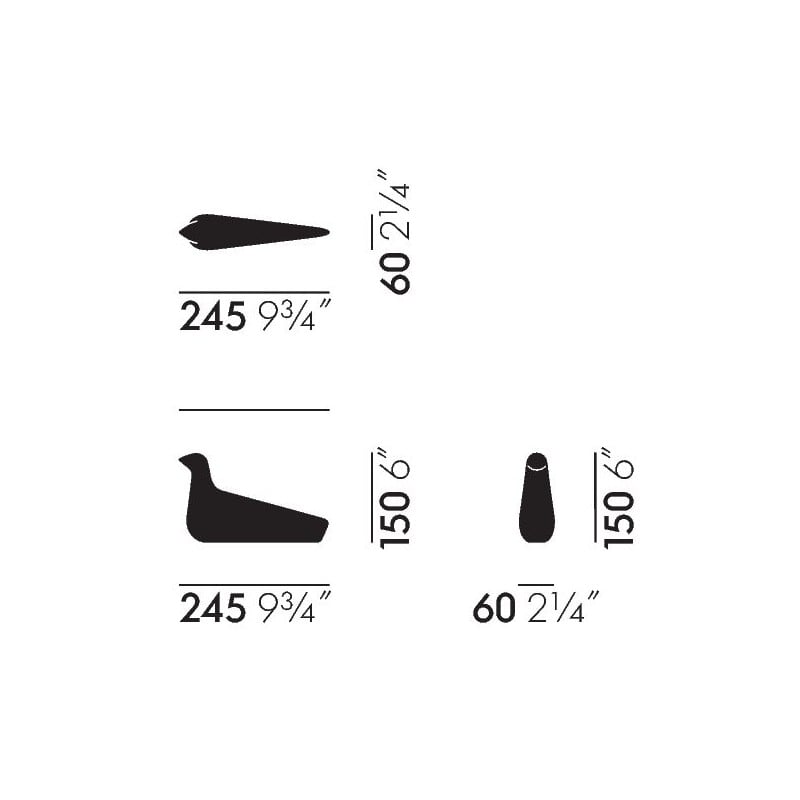 dimensions L'Oiseau en liège- Edition limitée - vitra - Ronan and Erwan Bouroullec - Weekend 17-06-2022 15% - Furniture by Designcollectors