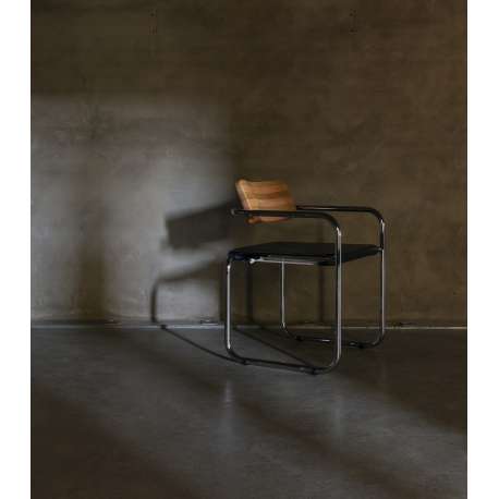 Chair CG73 - Chrome/Wood - Black - Be.Classics - Christophe Gevers - Stoelen - Furniture by Designcollectors