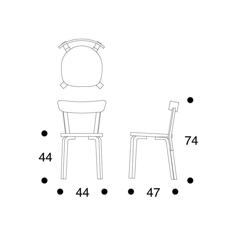 dimensions 69 Chair - Noir - Artek - Alvar Aalto - Accueil - Furniture by Designcollectors