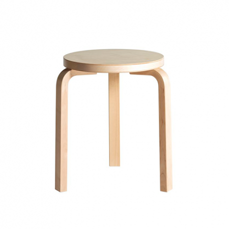 60 Stool 3 Legs Natural Birch Veneer - Artek - Alvar Aalto - Furniture by Designcollectors