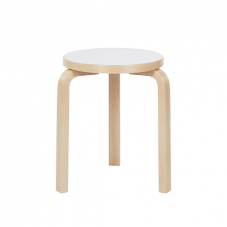 60 Stool 3 Legs Natural IKI White HPL - Artek - Alvar Aalto - Furniture by Designcollectors