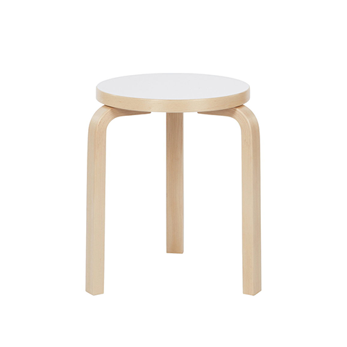 60 Stool 3 Legs Natural IKI White HPL - Artek - Alvar Aalto - Bancs et tabourets - Furniture by Designcollectors