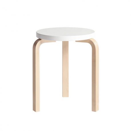 60 Stool 3 Legs Natural White - Artek - Alvar Aalto - Furniture by Designcollectors