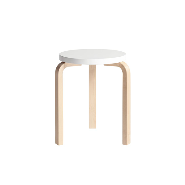 60 Stool 3 Legs Natural White - Artek - Alvar Aalto - Bancs et tabourets - Furniture by Designcollectors