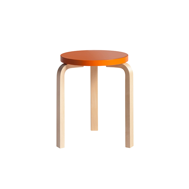 60 Stool 3 Legs Natural Orange - Artek - Alvar Aalto - Bancs et tabourets - Furniture by Designcollectors
