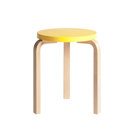 60 Stool 3 Legs Natural Yellow - Artek - Alvar Aalto - Furniture by Designcollectors