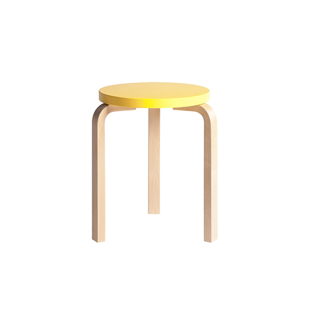 60 Stool 3 Legs Natural Yellow - Artek - Alvar Aalto - Bancs et tabourets - Furniture by Designcollectors