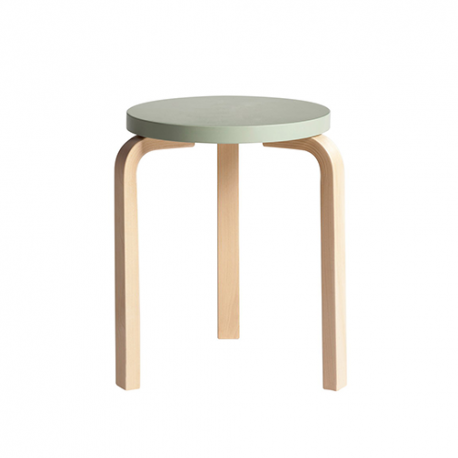 60 Stool 3 Legs Natural Green - Artek - Alvar Aalto - Furniture by Designcollectors