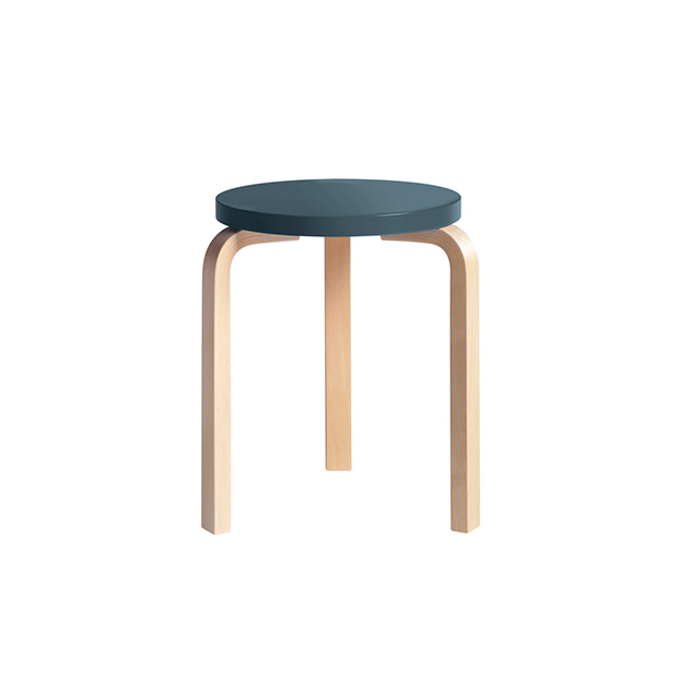 Stool 60 (3 poten) - Natural Donkerblauw - Artek - Alvar Aalto - Zitbanken en krukjes - Furniture by Designcollectors