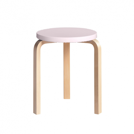 60 Stool 3 Legs Natural Pink - Artek - Alvar Aalto - Furniture by Designcollectors
