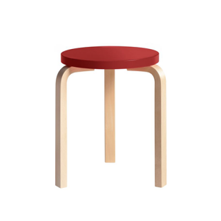 60 Stool 3 Legs Natural - Red