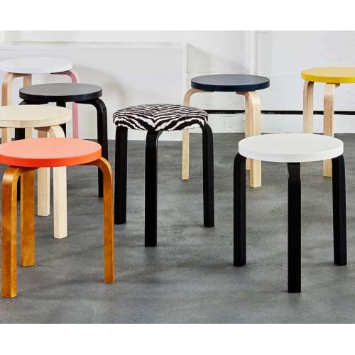 Stool 60 (3 Legs) - White Lacquered - Artek - Alvar Aalto - Google Shopping - Furniture by Designcollectors