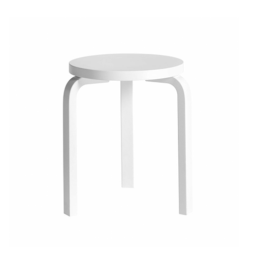 Stool 60 (3 poten) - Wit Gelakt - Artek - Alvar Aalto - Google Shopping - Furniture by Designcollectors