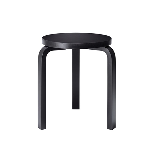 Stool 60 (3 poten) - Zwart Gelakt - Artek - Alvar Aalto - Google Shopping - Furniture by Designcollectors