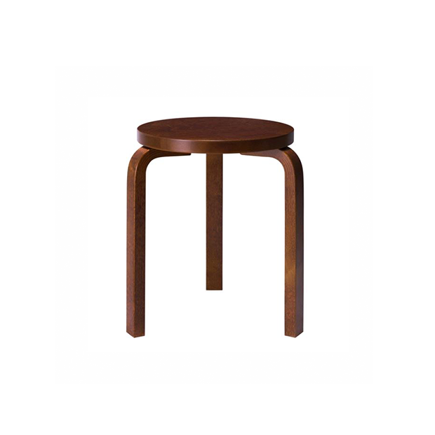 Stool 60 (3 Legs) - Walnut Stained - Artek - Alvar Aalto - Accueil - Furniture by Designcollectors