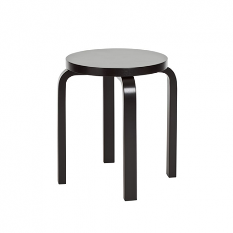 E60 Stool 4 Legs Black Lacquered - artek - Alvar Aalto - Accueil - Furniture by Designcollectors