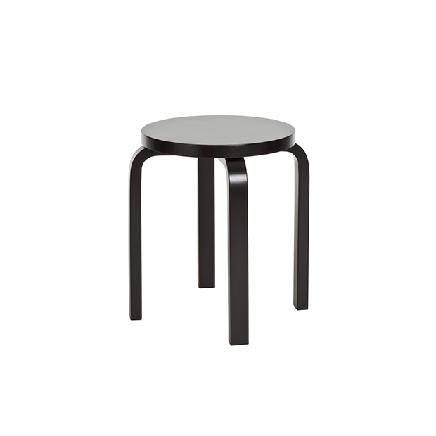 Stool E60 (4 Legs) - Black Lacquered - Artek - Alvar Aalto - Google Shopping - Furniture by Designcollectors