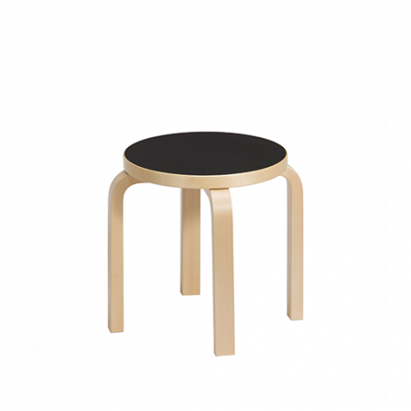 NE60 Children's Stool 4 Legs Black Linoleum - Artek - Alvar Aalto - Enfants - Furniture by Designcollectors