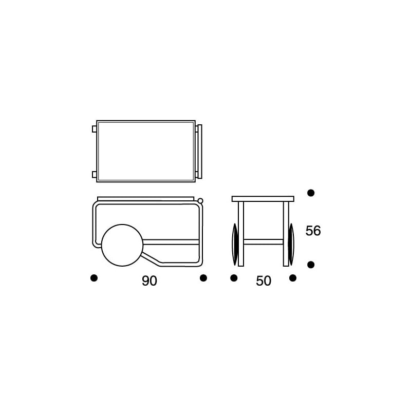 dimensions 901 Tea Trolley White - Artek - Alvar Aalto - Google Shopping - Furniture by Designcollectors