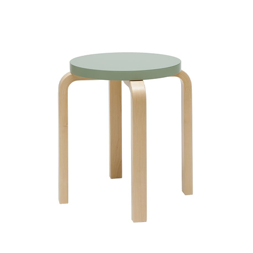 Stool E60 (4 Legs) - Natural Green - Artek - Alvar Aalto - Google Shopping - Furniture by Designcollectors
