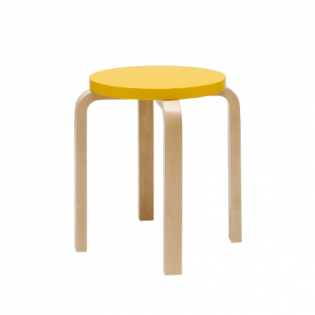 E60 Stool 4 Legs Natural Yellow - artek - Alvar Aalto - Accueil - Furniture by Designcollectors