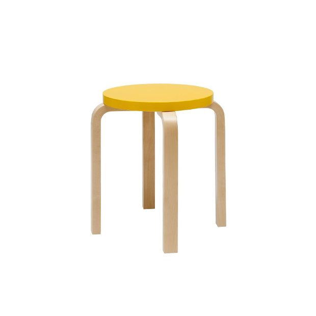 E60 Stool 4 Legs Natural Yellow - Artek - Alvar Aalto - Home - Furniture by Designcollectors