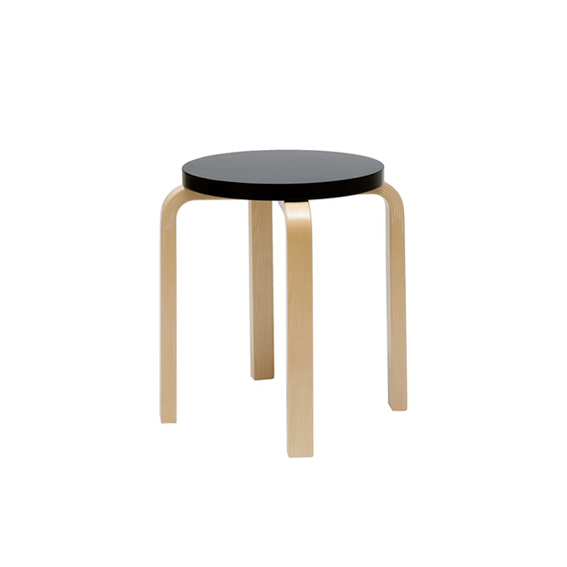 E60 Stool 4 Legs Natural Black - Artek - Alvar Aalto - Home - Furniture by Designcollectors