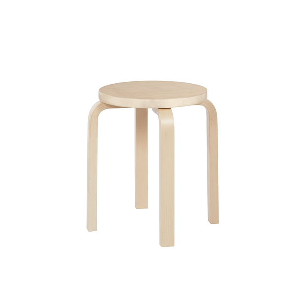 E60 Stool 4 Legs Natural Birch Veneer - Artek - Alvar Aalto - Accueil - Furniture by Designcollectors