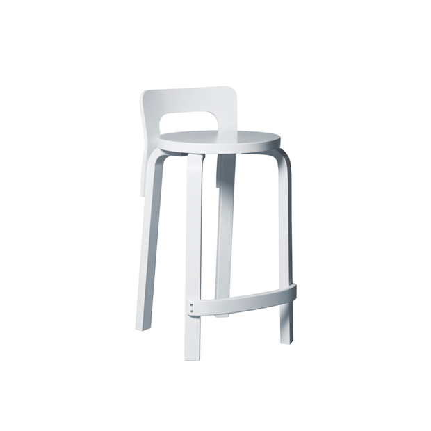 K65 High Chair Completely White Lacquered - Artek - Alvar Aalto - Home - Furniture by Designcollectors