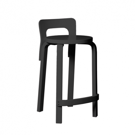 High Chair K65 Chaise haute Laquée noir - artek - Alvar Aalto - Accueil - Furniture by Designcollectors