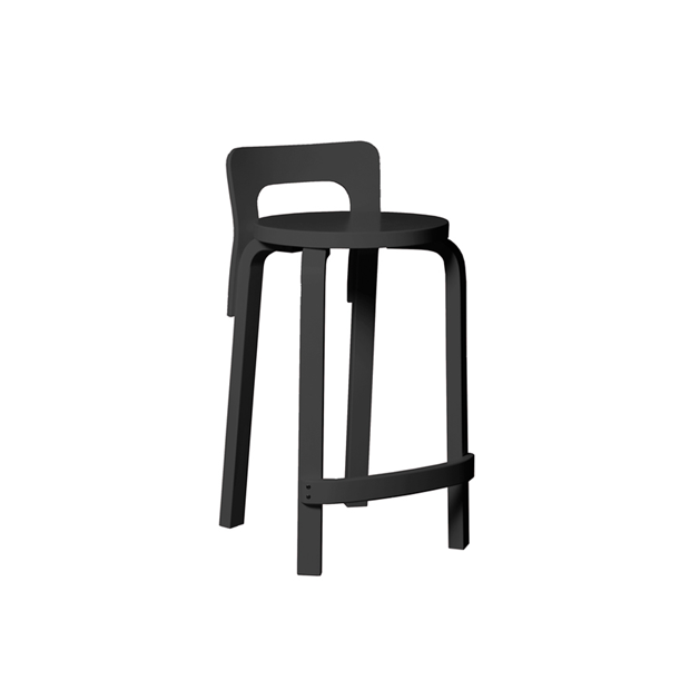 High Chair K65 Barstoel zwart gelakt - Artek - Alvar Aalto - Home - Furniture by Designcollectors