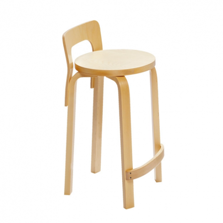 High Chair K65 Chaise haute Laquée naturel, siège en placage de bouleau - artek - Alvar Aalto - Accueil - Furniture by Designcollectors