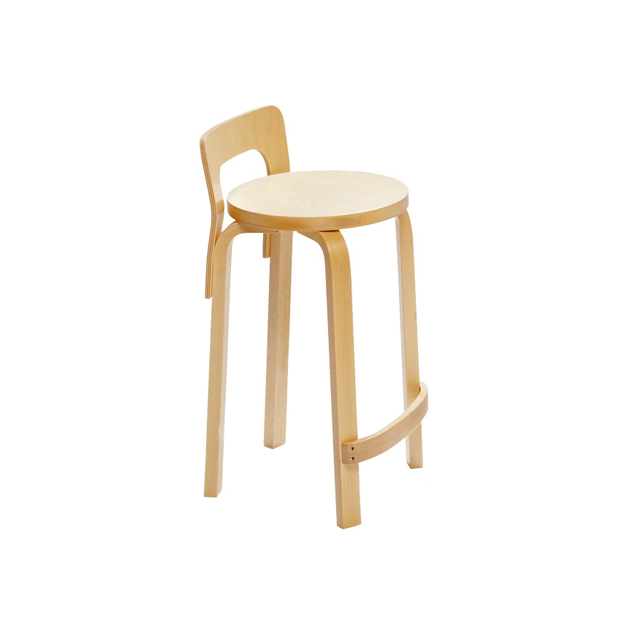 High Chair K65 Chaise haute Laquée naturel, siège en placage de bouleau - Artek - Alvar Aalto - Accueil - Furniture by Designcollectors