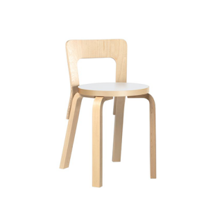 Chair 65 - legs natural lacquered - white seat