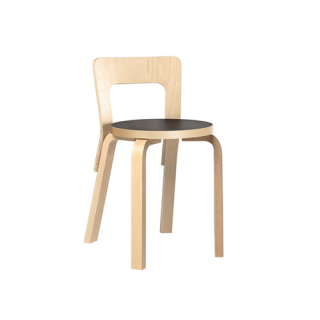 Chair 65 - legs natural lacquered - black seat