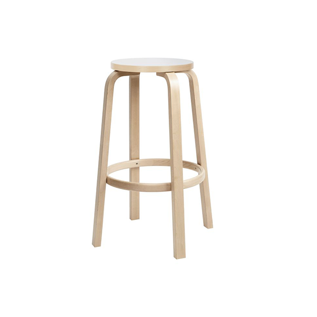 64 Bar Stool White HPL (75cm) - Artek - Alvar Aalto - Accueil - Furniture by Designcollectors